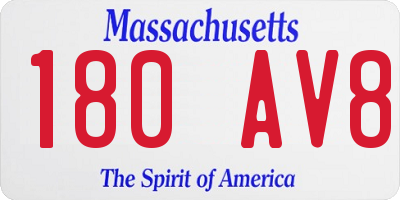 MA license plate 180AV8