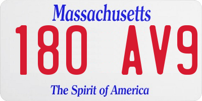 MA license plate 180AV9