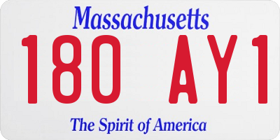 MA license plate 180AY1