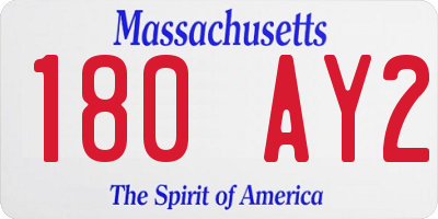 MA license plate 180AY2