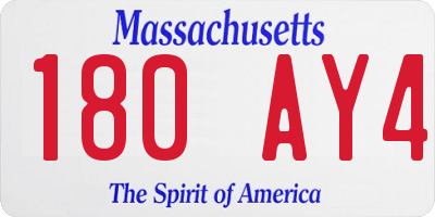 MA license plate 180AY4