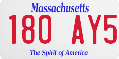 MA license plate 180AY5