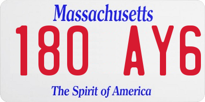 MA license plate 180AY6