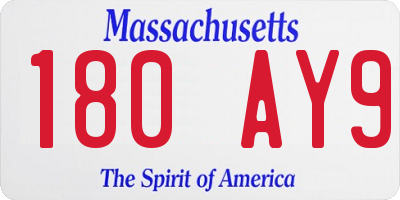 MA license plate 180AY9