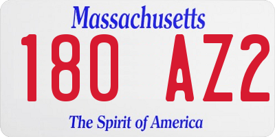 MA license plate 180AZ2