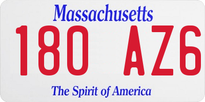 MA license plate 180AZ6