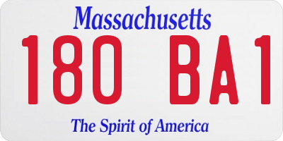 MA license plate 180BA1