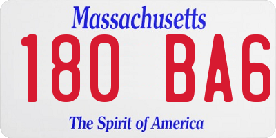 MA license plate 180BA6