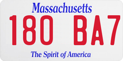 MA license plate 180BA7