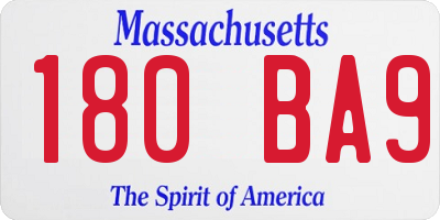 MA license plate 180BA9
