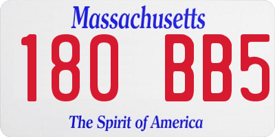 MA license plate 180BB5