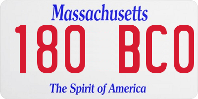MA license plate 180BC0