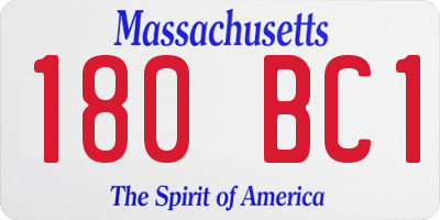 MA license plate 180BC1