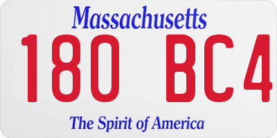MA license plate 180BC4