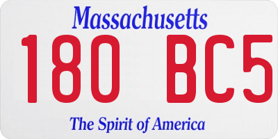 MA license plate 180BC5