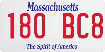 MA license plate 180BC8