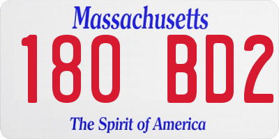 MA license plate 180BD2