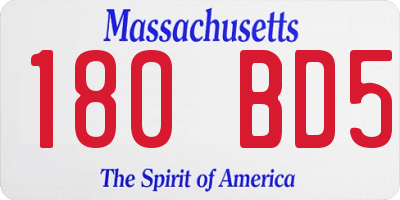MA license plate 180BD5