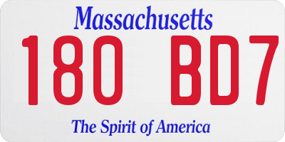 MA license plate 180BD7