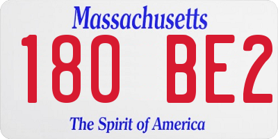 MA license plate 180BE2