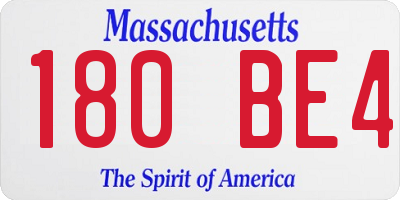 MA license plate 180BE4