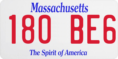 MA license plate 180BE6