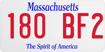 MA license plate 180BF2
