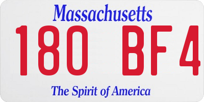 MA license plate 180BF4