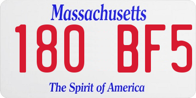 MA license plate 180BF5