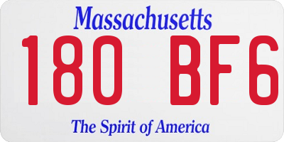 MA license plate 180BF6