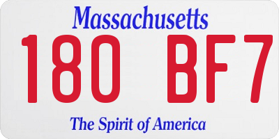 MA license plate 180BF7