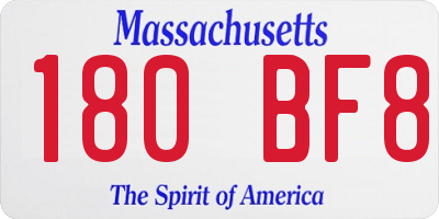 MA license plate 180BF8