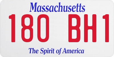 MA license plate 180BH1