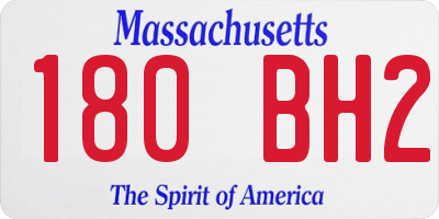 MA license plate 180BH2