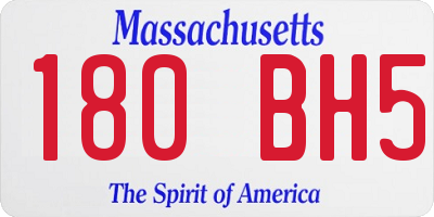 MA license plate 180BH5