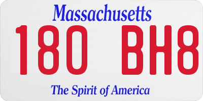 MA license plate 180BH8