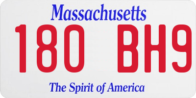 MA license plate 180BH9