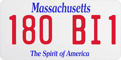 MA license plate 180BI1
