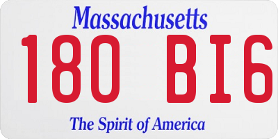 MA license plate 180BI6