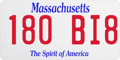MA license plate 180BI8