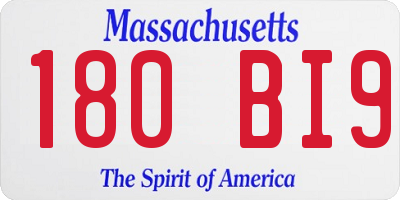 MA license plate 180BI9