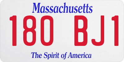 MA license plate 180BJ1