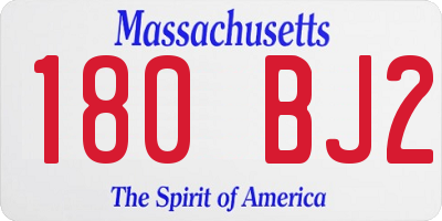 MA license plate 180BJ2