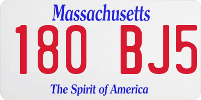 MA license plate 180BJ5