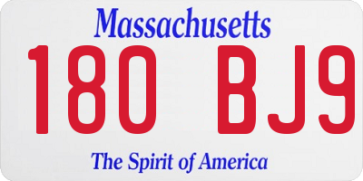 MA license plate 180BJ9