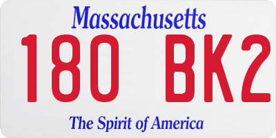 MA license plate 180BK2