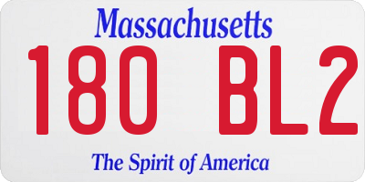 MA license plate 180BL2