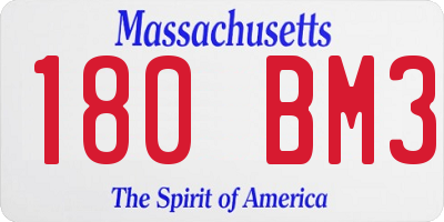 MA license plate 180BM3