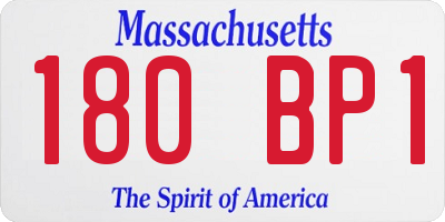 MA license plate 180BP1