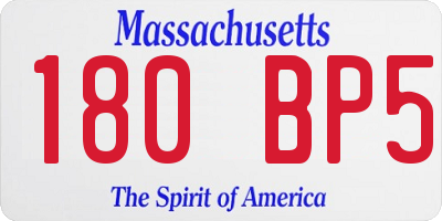 MA license plate 180BP5